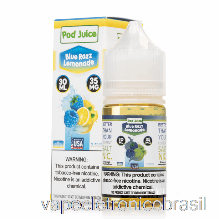 Vape Recarregável Blue Razz Limonada - Suco De Vagem - 30ml 35mg